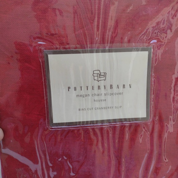 Set of 2 Pottery Barn Megan Chair Slipcovers Cranberry Linen-cotton - Picture 1 of 5